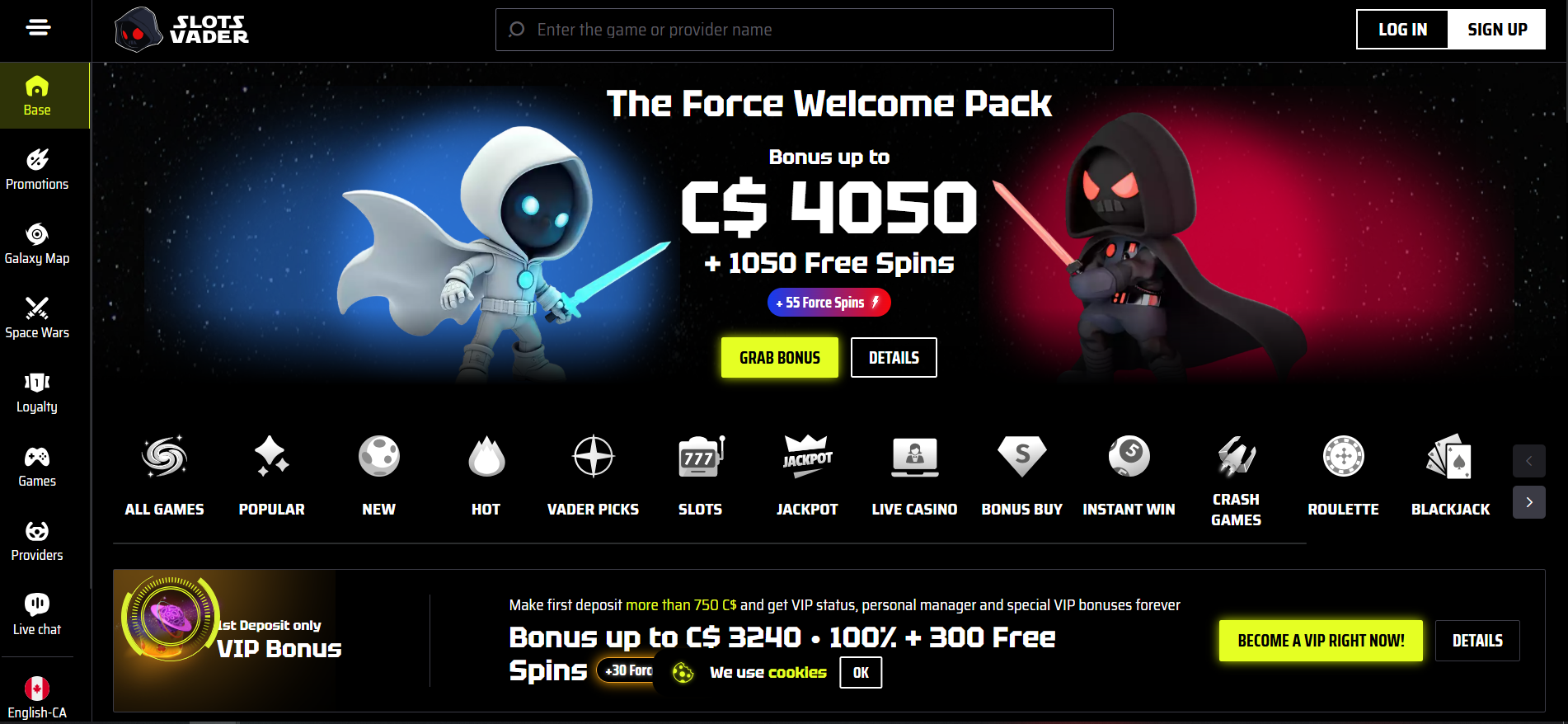 Slotsvader casino home page Slotsvader casino home page